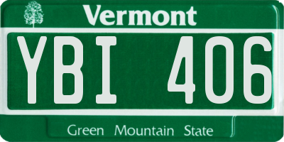 VT license plate YBI406