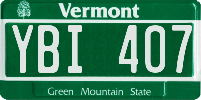 VT license plate YBI407