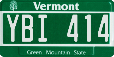 VT license plate YBI414