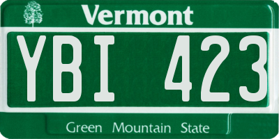 VT license plate YBI423