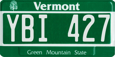 VT license plate YBI427