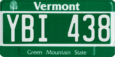 VT license plate YBI438