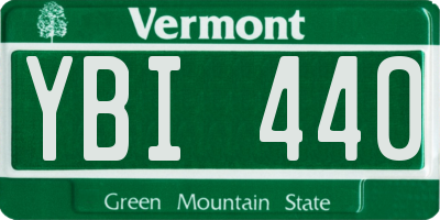 VT license plate YBI440