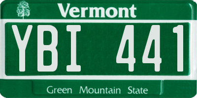 VT license plate YBI441