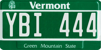 VT license plate YBI444