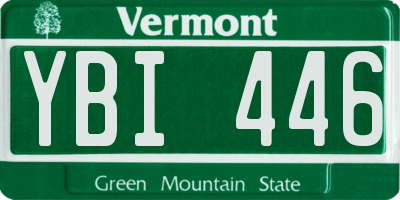 VT license plate YBI446