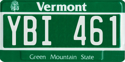 VT license plate YBI461