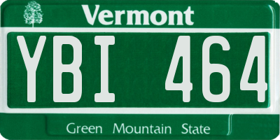 VT license plate YBI464