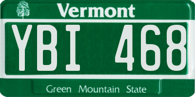VT license plate YBI468
