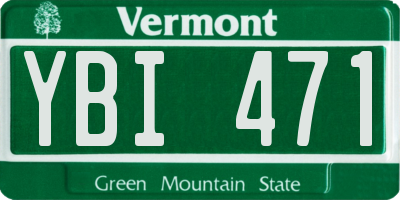 VT license plate YBI471