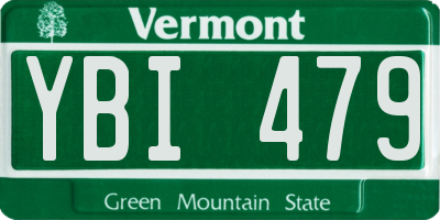VT license plate YBI479