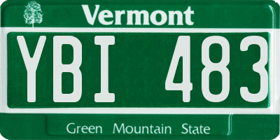 VT license plate YBI483