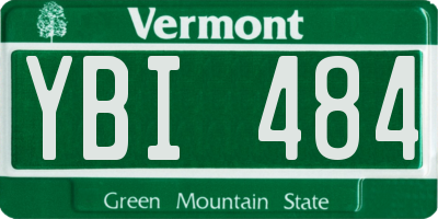 VT license plate YBI484