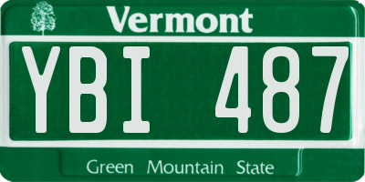 VT license plate YBI487
