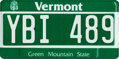 VT license plate YBI489