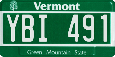 VT license plate YBI491