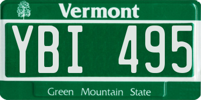 VT license plate YBI495