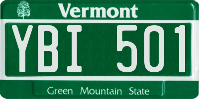 VT license plate YBI501