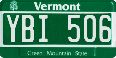 VT license plate YBI506