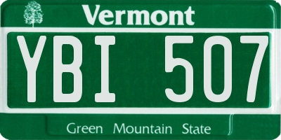 VT license plate YBI507