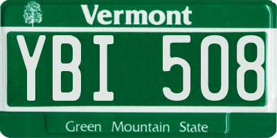 VT license plate YBI508