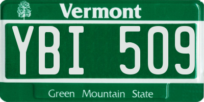 VT license plate YBI509
