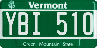VT license plate YBI510