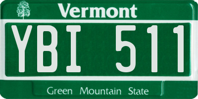VT license plate YBI511