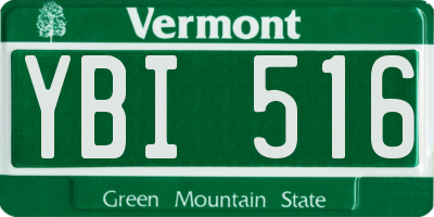 VT license plate YBI516