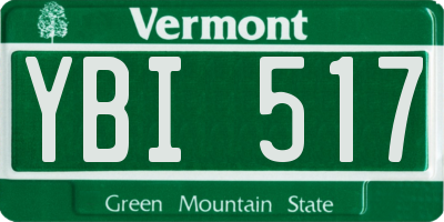 VT license plate YBI517