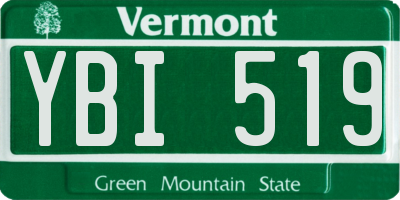 VT license plate YBI519