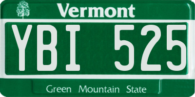 VT license plate YBI525