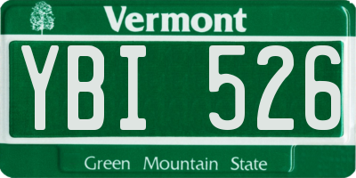 VT license plate YBI526