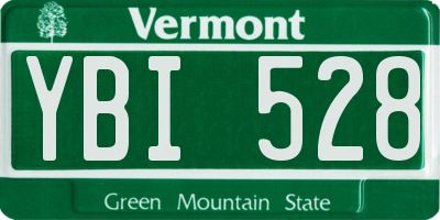 VT license plate YBI528