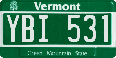 VT license plate YBI531