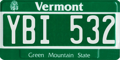 VT license plate YBI532