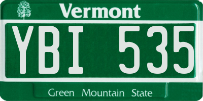 VT license plate YBI535