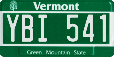 VT license plate YBI541