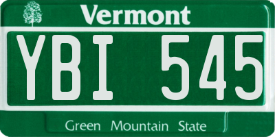 VT license plate YBI545