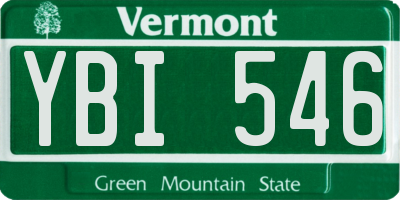 VT license plate YBI546
