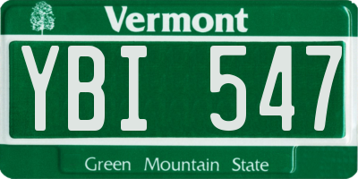 VT license plate YBI547