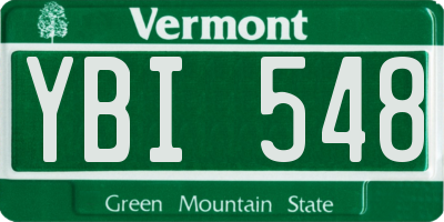 VT license plate YBI548