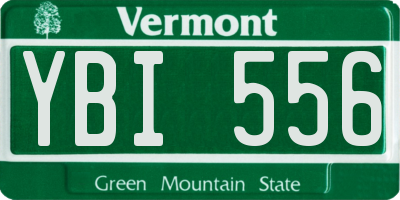 VT license plate YBI556