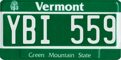 VT license plate YBI559