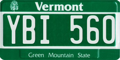 VT license plate YBI560