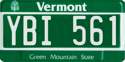 VT license plate YBI561