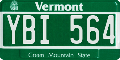 VT license plate YBI564