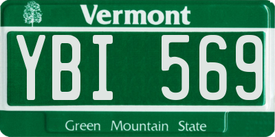 VT license plate YBI569