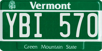 VT license plate YBI570