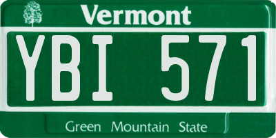 VT license plate YBI571